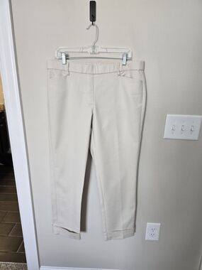 J. Jill Cream Cropped Pull-On Dress Pants